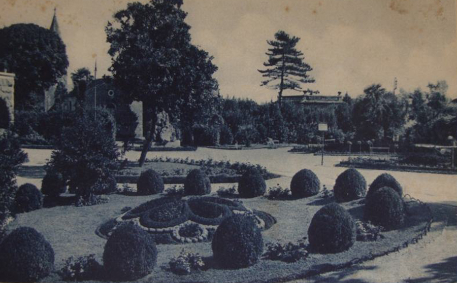 Povijesna razglednica parka i partera iz vremena talijanske vladavine (1936. godina)